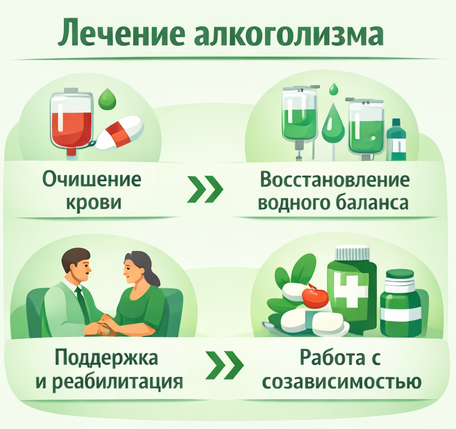лечение алкоголизма в Тюкалинске этапы